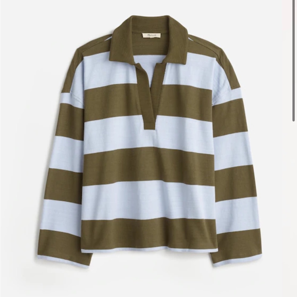 Madewell Rugby Polo Tee in Faded Ivy Size S